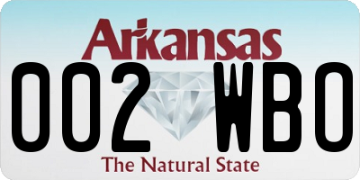AR license plate 002WBO