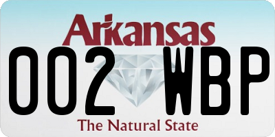 AR license plate 002WBP