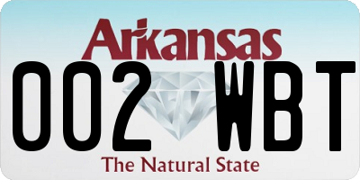 AR license plate 002WBT