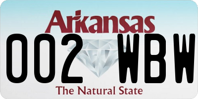 AR license plate 002WBW