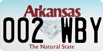 AR license plate 002WBY