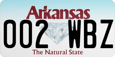 AR license plate 002WBZ