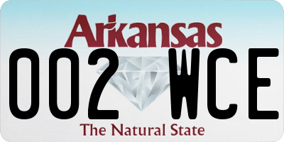AR license plate 002WCE