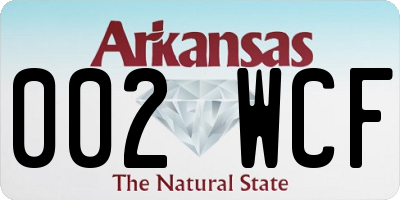 AR license plate 002WCF