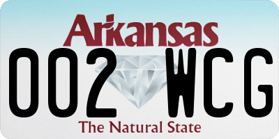 AR license plate 002WCG