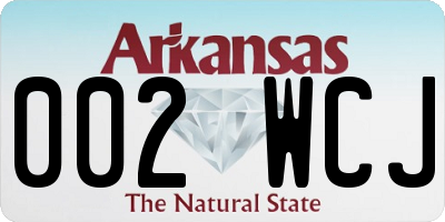 AR license plate 002WCJ