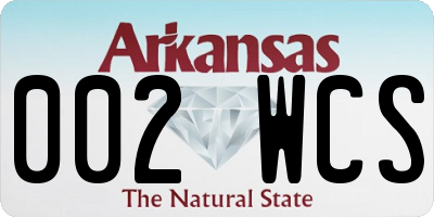 AR license plate 002WCS