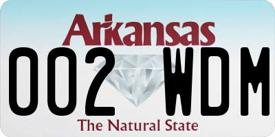 AR license plate 002WDM