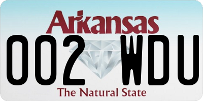 AR license plate 002WDU