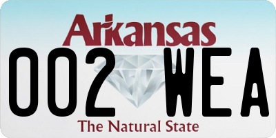 AR license plate 002WEA
