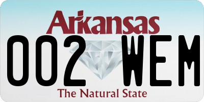 AR license plate 002WEM