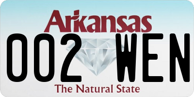 AR license plate 002WEN