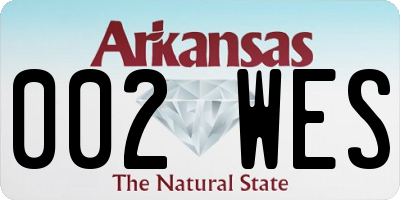 AR license plate 002WES