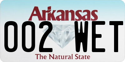 AR license plate 002WET