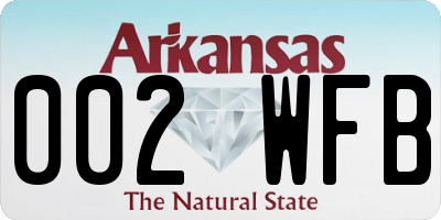 AR license plate 002WFB