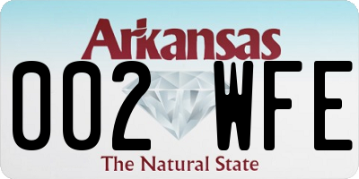 AR license plate 002WFE