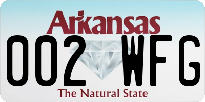 AR license plate 002WFG