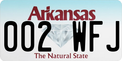 AR license plate 002WFJ