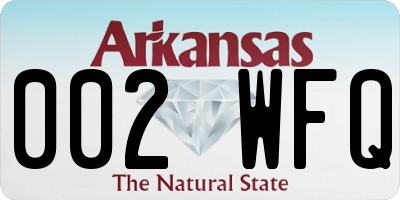 AR license plate 002WFQ