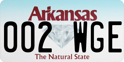 AR license plate 002WGE