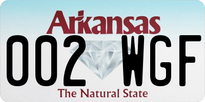 AR license plate 002WGF