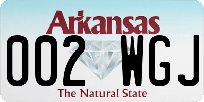 AR license plate 002WGJ