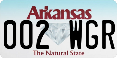 AR license plate 002WGR
