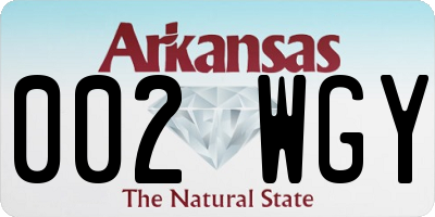 AR license plate 002WGY