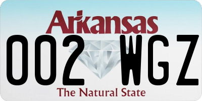 AR license plate 002WGZ