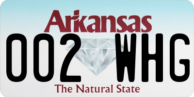 AR license plate 002WHG