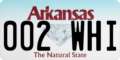 AR license plate 002WHI