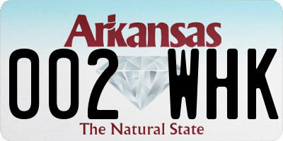 AR license plate 002WHK