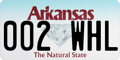 AR license plate 002WHL