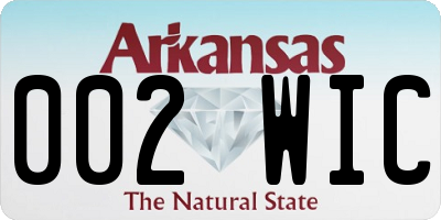 AR license plate 002WIC