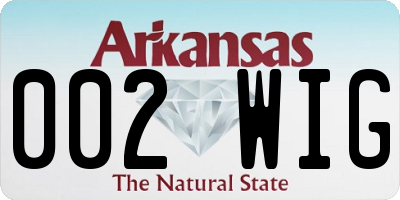 AR license plate 002WIG
