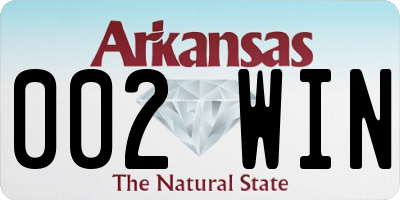 AR license plate 002WIN