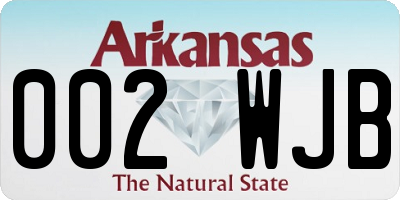 AR license plate 002WJB