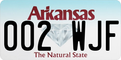 AR license plate 002WJF