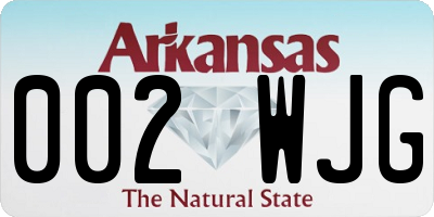 AR license plate 002WJG