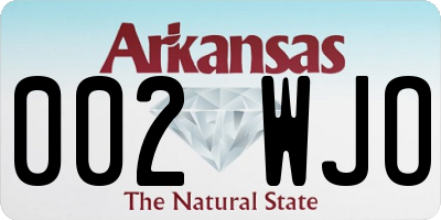 AR license plate 002WJO