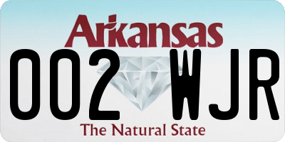 AR license plate 002WJR