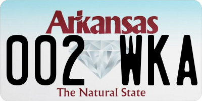 AR license plate 002WKA