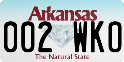 AR license plate 002WKO