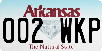 AR license plate 002WKP