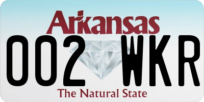 AR license plate 002WKR