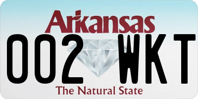 AR license plate 002WKT