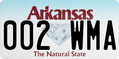 AR license plate 002WMA