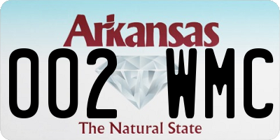 AR license plate 002WMC