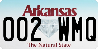 AR license plate 002WMQ