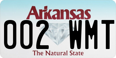 AR license plate 002WMT